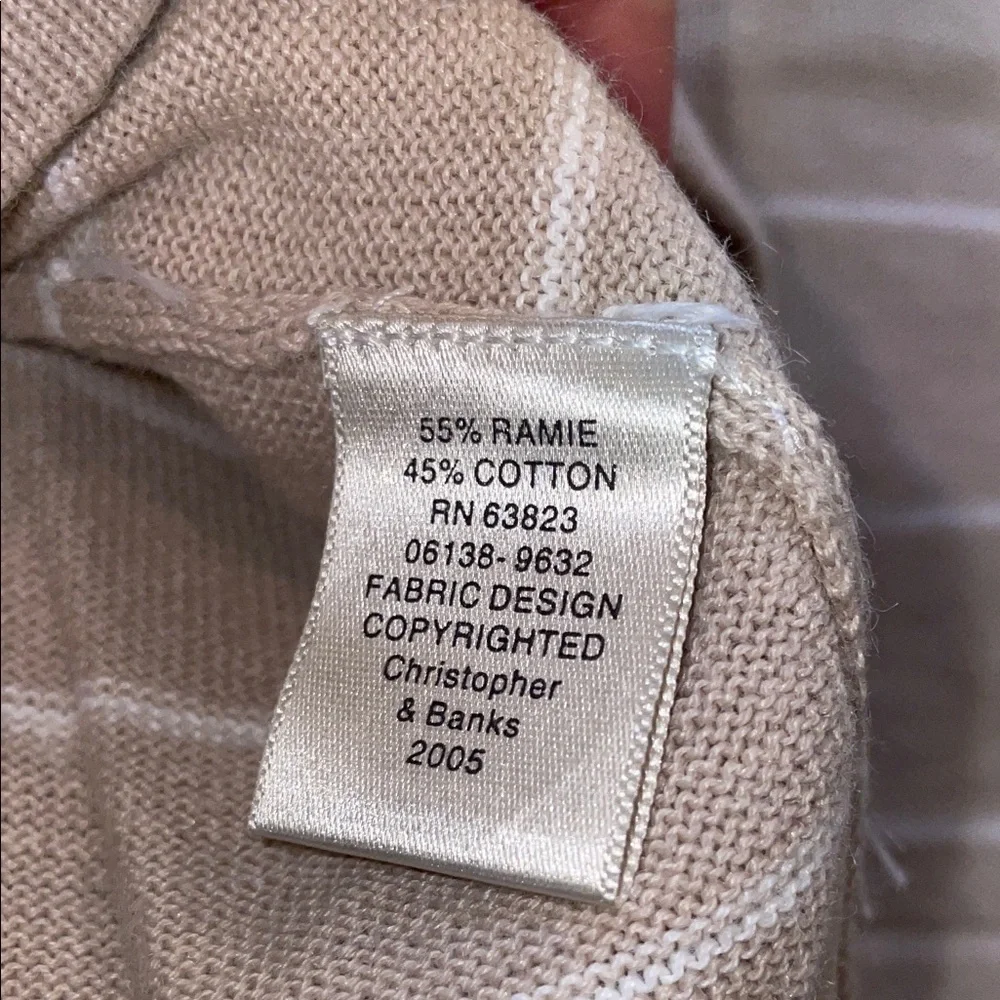 Christopher & Banks Beige Striped Lace-Up Long Sleeve Tee - Picture 7 of 7